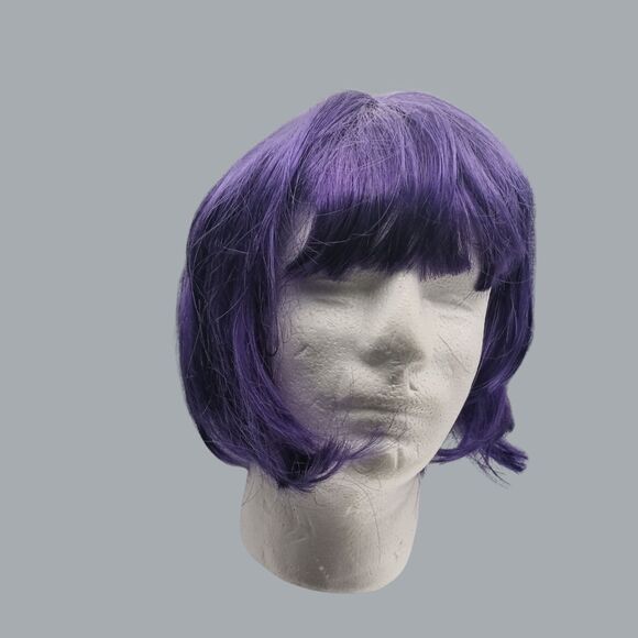 Vibrant Short Purple Synthetic Wig for Cosplay & Costume Parties - Picture 1 of 7